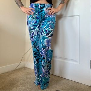 Floral tropical pants